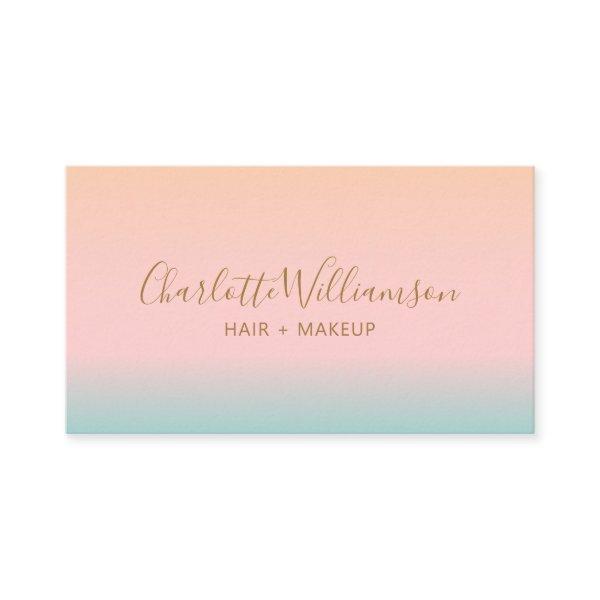 Retro Pastel Pink Gradient Chic Elegant Monogram