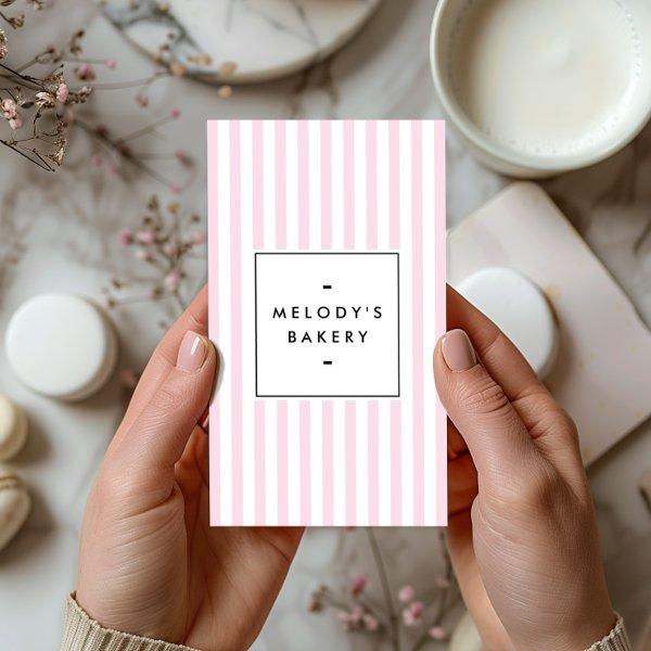 Retro Pink Candy Stripes Bakery