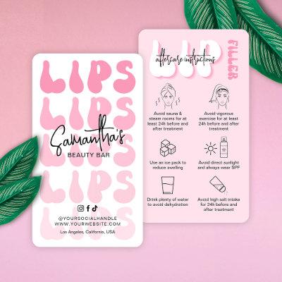 Retro Pink Logo Lip Filler Aftercare Instructions