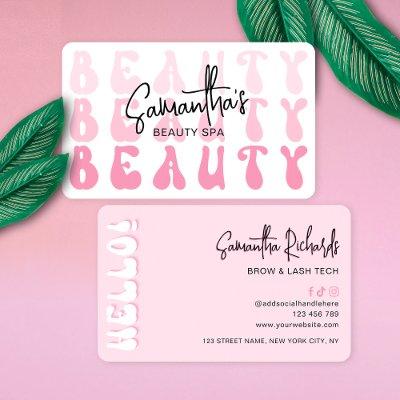 Retro Pink Modern Girly Lash Beauty Salon or Spa