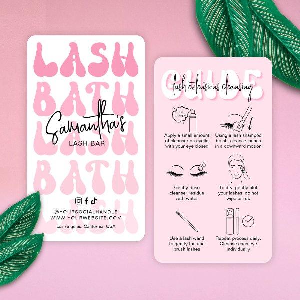Retro Pink Modern Lash Bath Application Guide