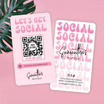 Retro Pink Modern Logo Social Media QR Code