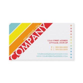 retro rainbow bullseye punchcard loyalty card