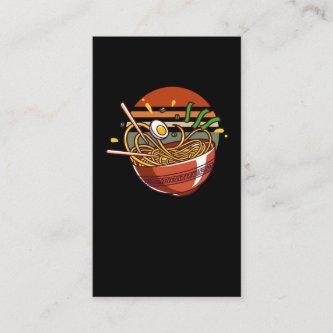 Retro Ramen Bowl with Chopsticks Japanese Noodles