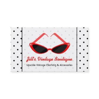 Retro Red Cat Eye Sunglasses & Black Polka Dots