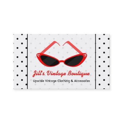 Retro Red Cat Eye Sunglasses & Black Polka Dots