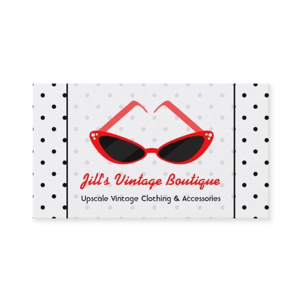 Retro Red Cat Eye Sunglasses & Black Polka Dots