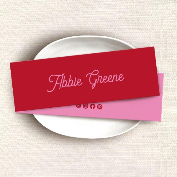 Retro Red Pink Script Modern Mini