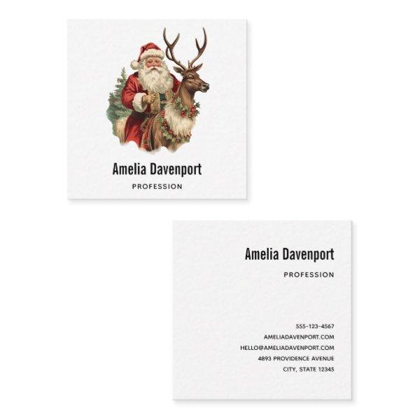 Retro Santa Classic Traditional Christmas Square