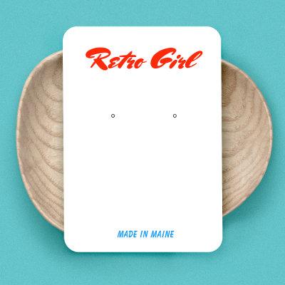 Retro Script Signature Earring Display
