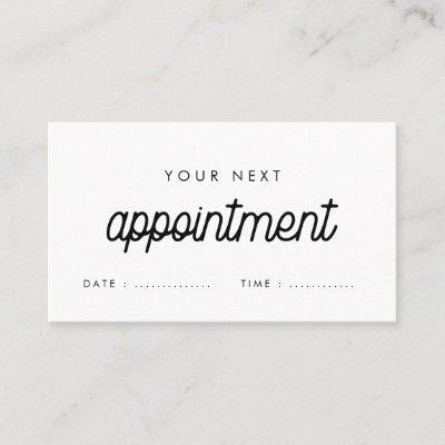 Retro simple font modern health professional appointment card