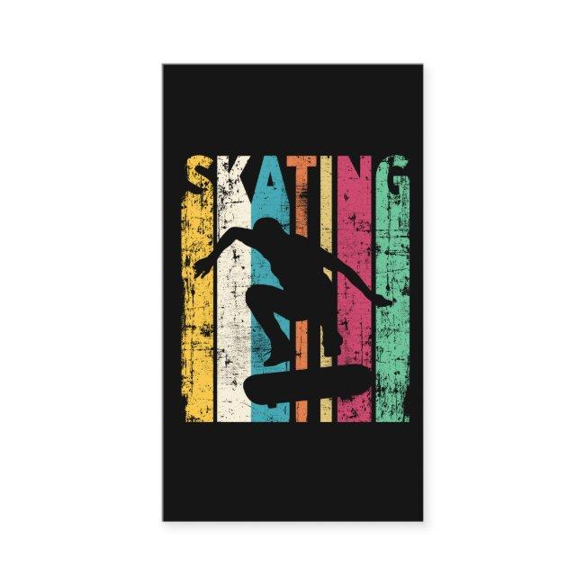 Retro Skateboard Jump Skating Silhouette