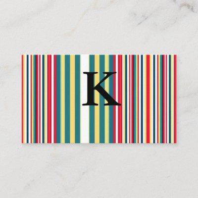 Retro stripes colorful add monogram initial letter