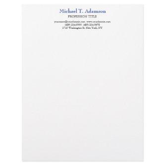 Retro Style Elegant Plain Simple White Letterhead