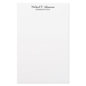 Retro Style Elegant Plain Simple White Stationery