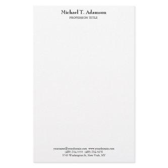 Retro Style Elegant Plain Simple White Stationery