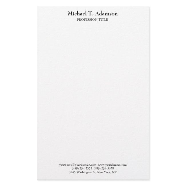 Retro Style Elegant Plain Simple White Stationery