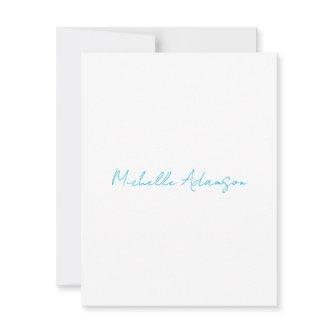 Retro Stylish Elegant Plain Sky Blue White RSVP Card