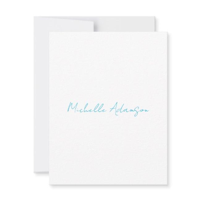 Retro Stylish Elegant Plain Sky Blue White RSVP Card