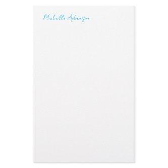 Retro Stylish Elegant Plain Sky Blue White Stationery