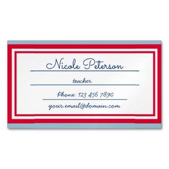 Retro Teacher Magnetic Card