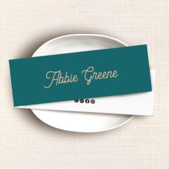 Retro Teal Green Script Modern Mini