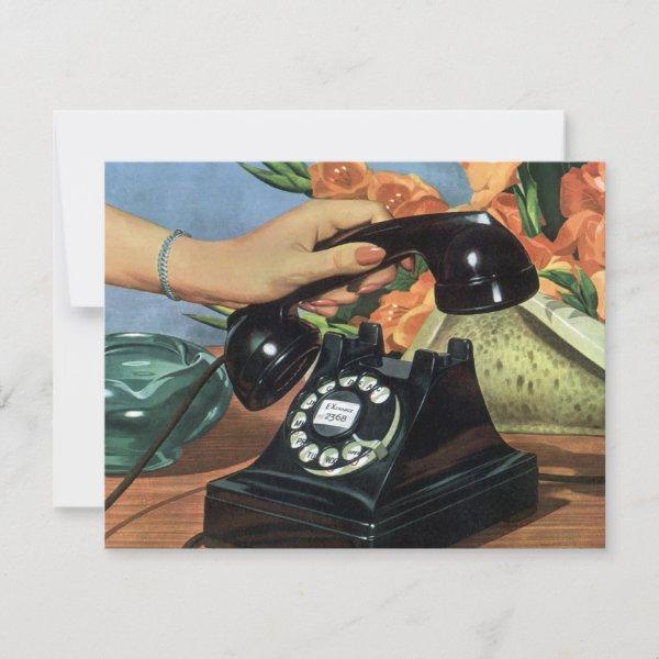 Retro Telephone with Rotary Dial, Vintage Business
