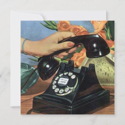 Retro Telephone with Rotary Dial, Vintage Business