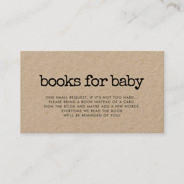 Retro typewriter baby shower book request card