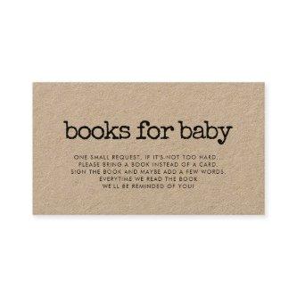 Retro typewriter baby shower book request card