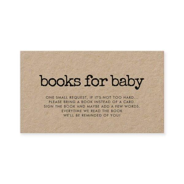 Retro typewriter baby shower book request card