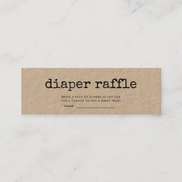 Retro typewriter baby shower diaper raffle ticket