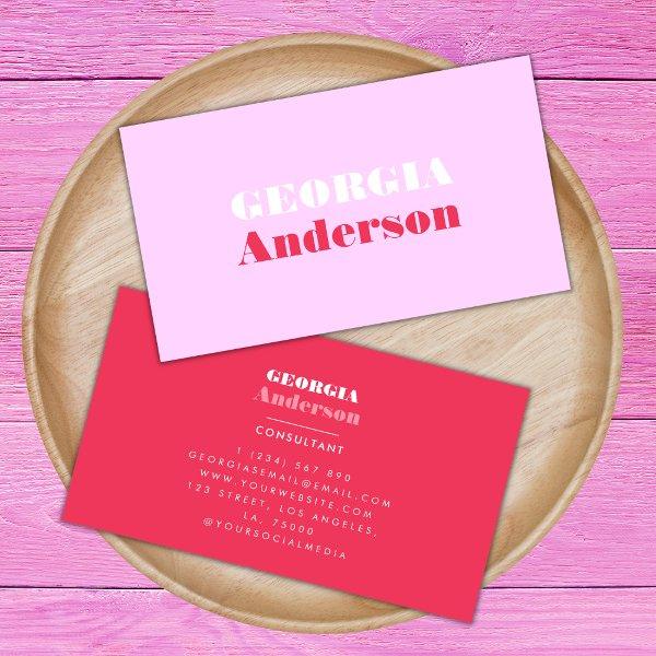 Retro Typography Pink and Red Minimalist Trendy Bu