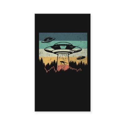 Retro UFO Alien Human Abduction Spaceship