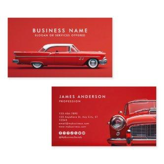 Retro Vintage Car/Auto QR Code Social Media Icons