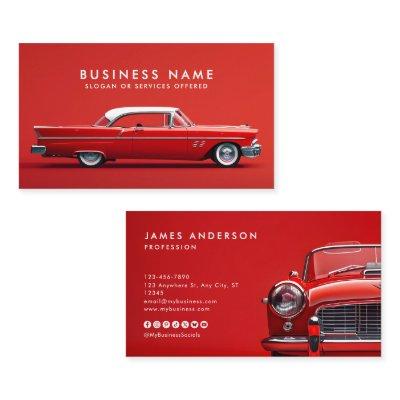 Retro Vintage Car/Auto QR Code Social Media Icons