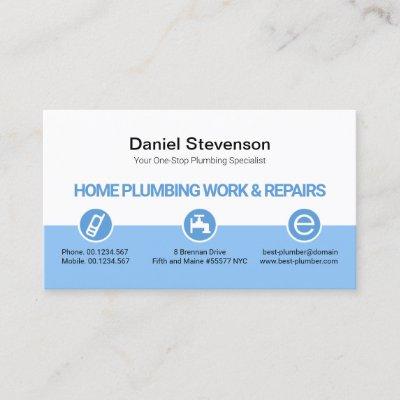 Retro White Blue Layers Plumbing Icon Buttons