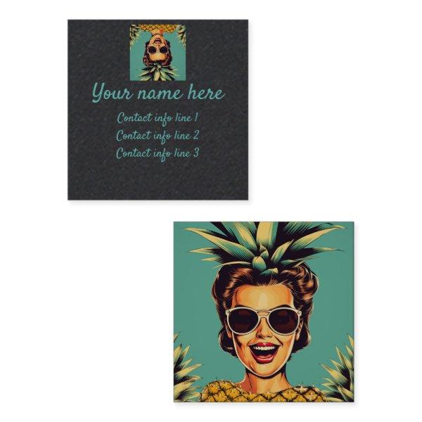 Retro Woman Pineapple Swinger Calling Card