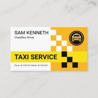 Retro Yellow Taxi Check Boxes Cab Driver