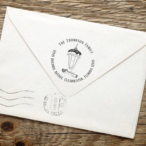 Return Address Cute Ice Cream Custom Self-inking Stamp