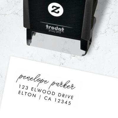 Return Address | Modern Minimal Elegant Script Self-inking Stamp