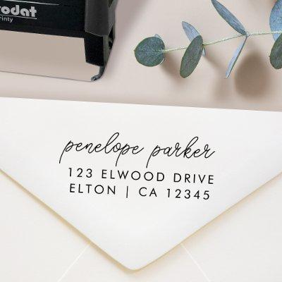 Return Address | Modern Minimal Elegant Script Self-inking Stamp