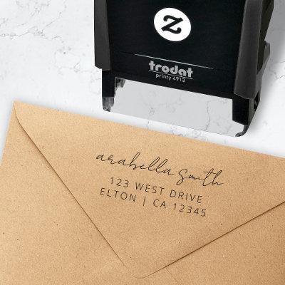 Return Address | Modern Minimalist Elegant Script  Self-inking Stamp