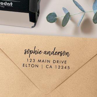Return Address | Modern Minimalist Script Name Self-inking Stamp