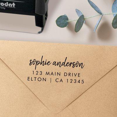 Return Address | Modern Minimalist Script Name Self-inking Stamp