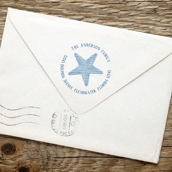 Return Address Nautical Ocean Simple Starfish  Self-inking Stamp