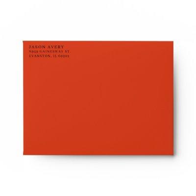 Return Address Simple Classic Poppy Left Aligned Envelope