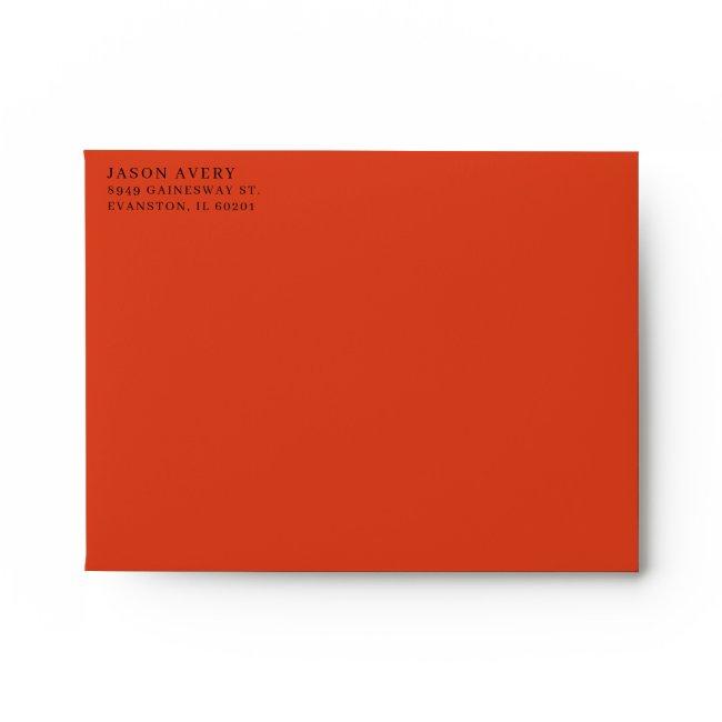 Return Address Simple Classic Poppy Left Aligned Envelope