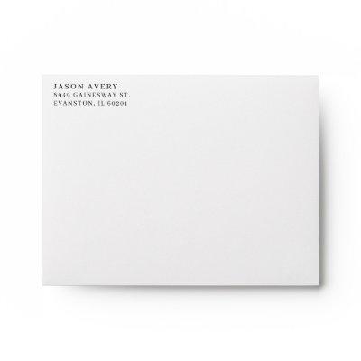 Return Address Simple Classic White Left Aligned Envelope