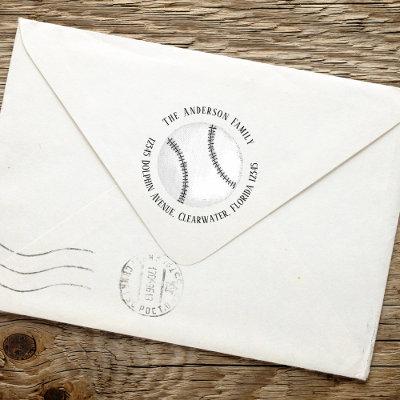 Return Address Simple Sports Baseball  Self-inking Stamp